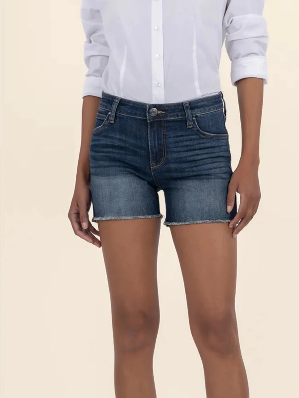KUT FROM THE KLOTH Gidget medium wash denim shorts